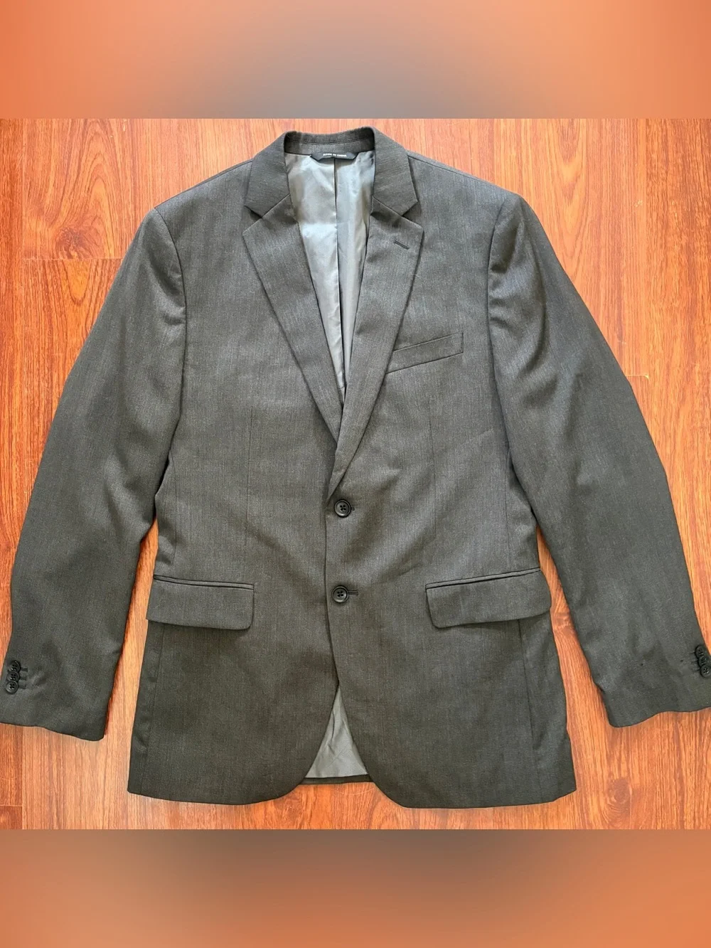 Banana Republic Men’s 40R Wool Grey Blazer Sport Suit Tailored Fit Double Vent
